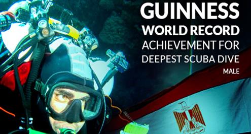 موسوعة جينيس تستقبل مصري جديد.. جبر يحقق أعمق " غطسة " بعد 12 ساعة تحت الماء!